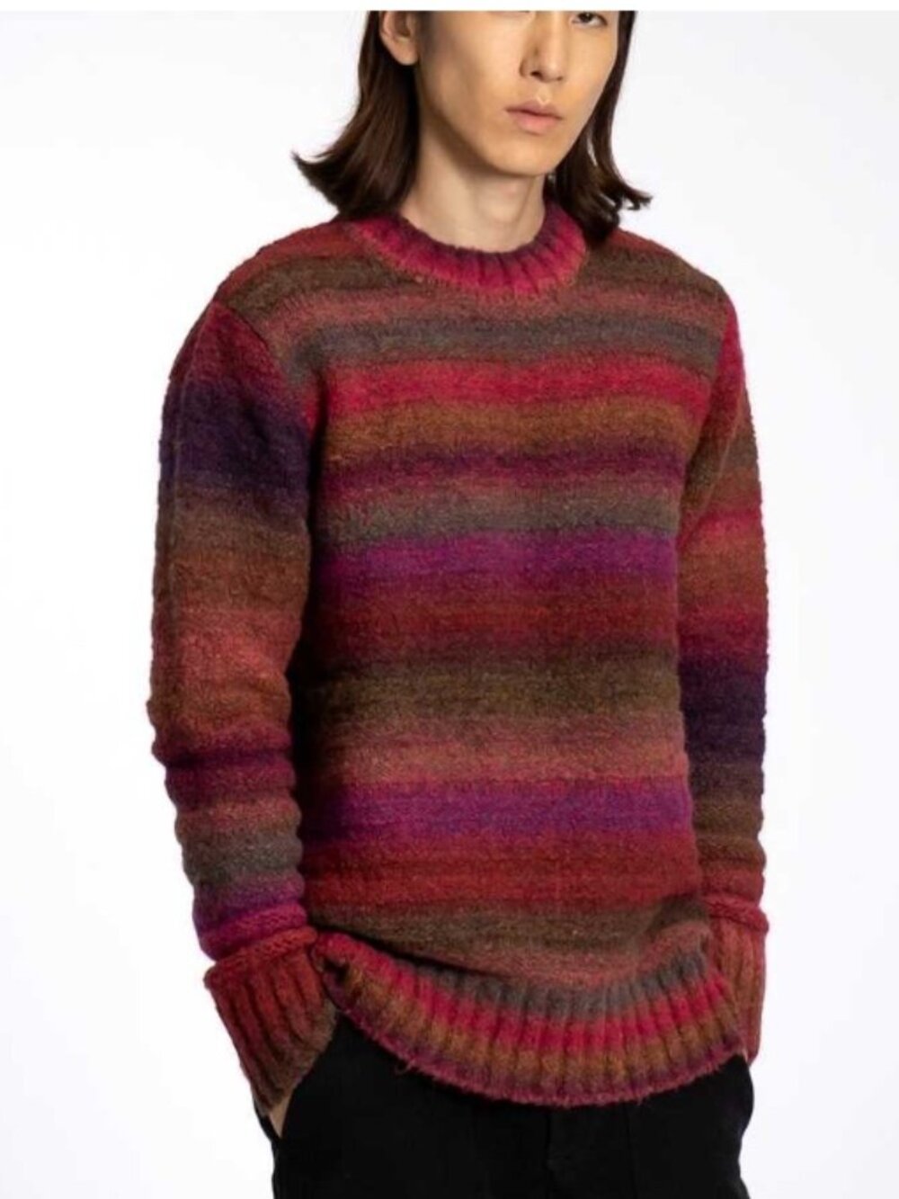 Far Afield Hosono Knit Sweater in Magenta Multi
